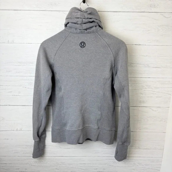 Lululemon Cuddle Up Jacket Heathered Blurred Grey Sparkle - Full Zip High Collar - Picture 7 of 16